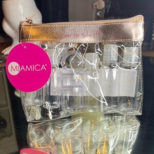 Miamica  Clear Toiletry Bag with Travel Bottles